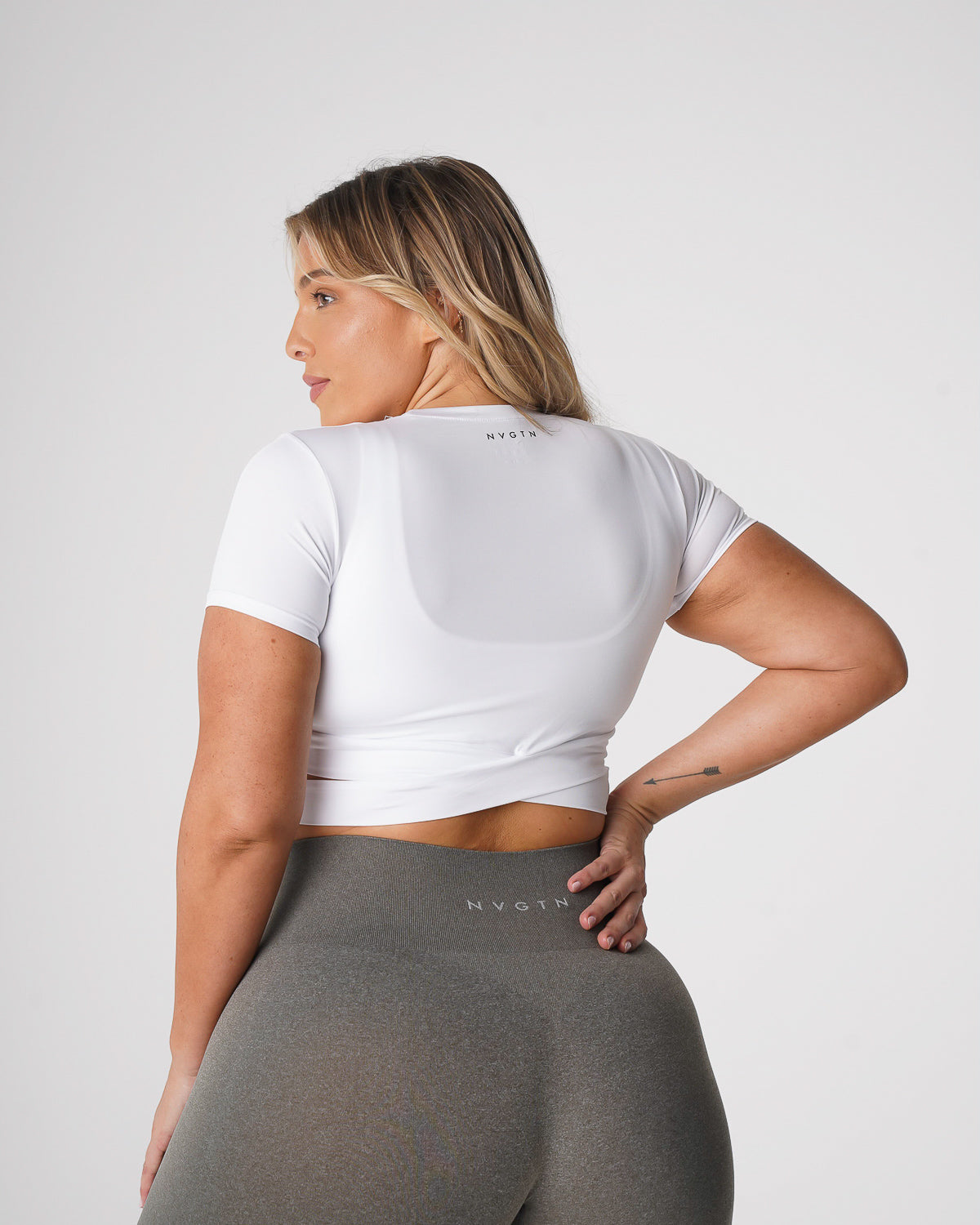Women White Crossbody Tee - NVGTN