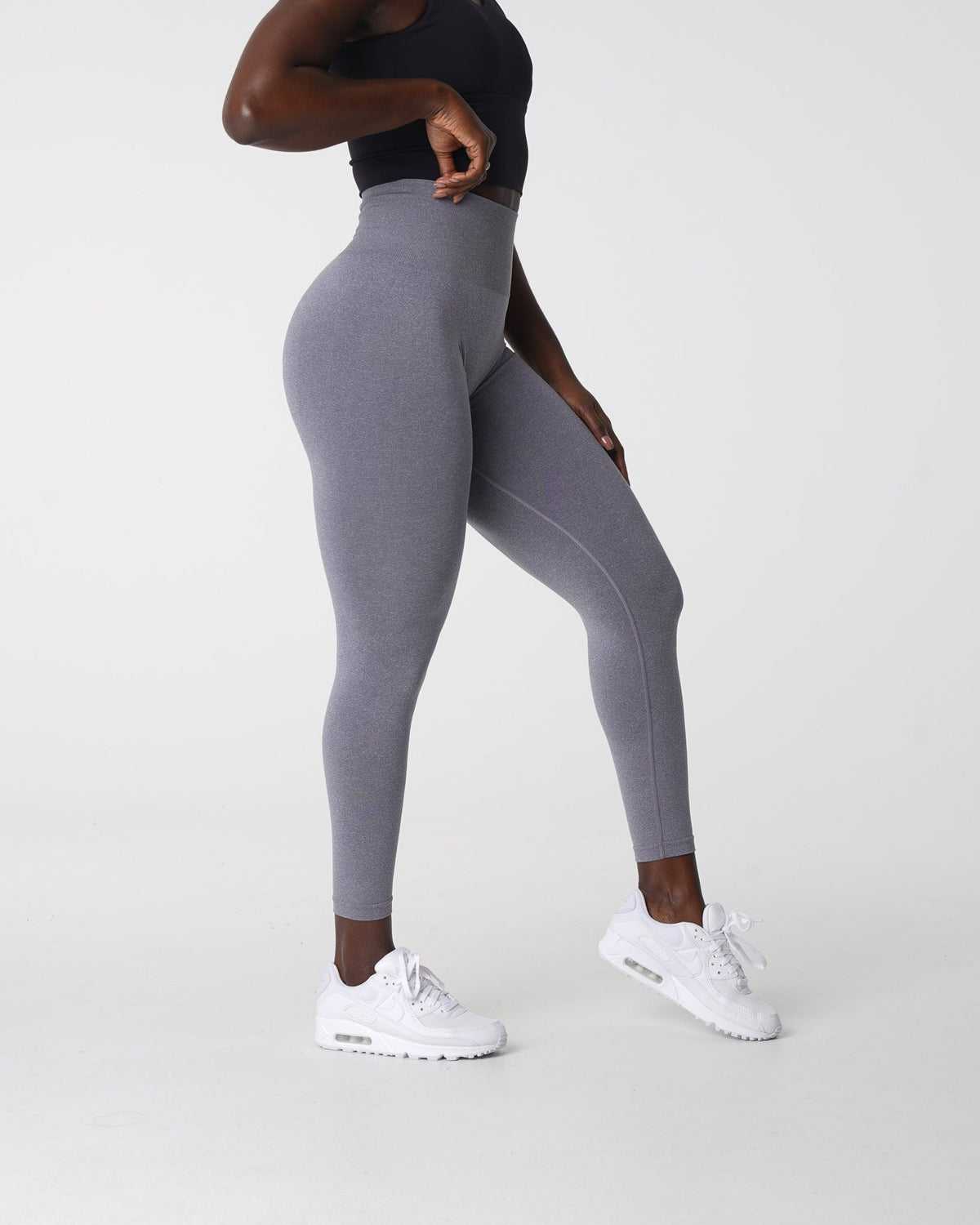 Women Grey NV Seamless Leggings - NVGTN