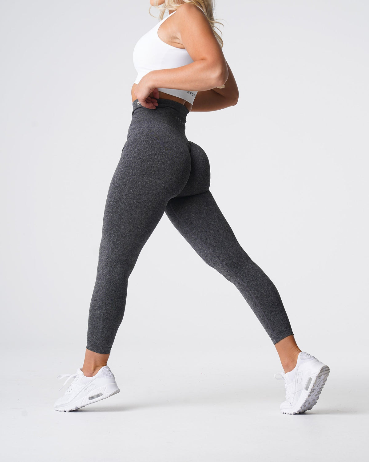 Women Black Speckled NV Seamless Leggings - NVGTN