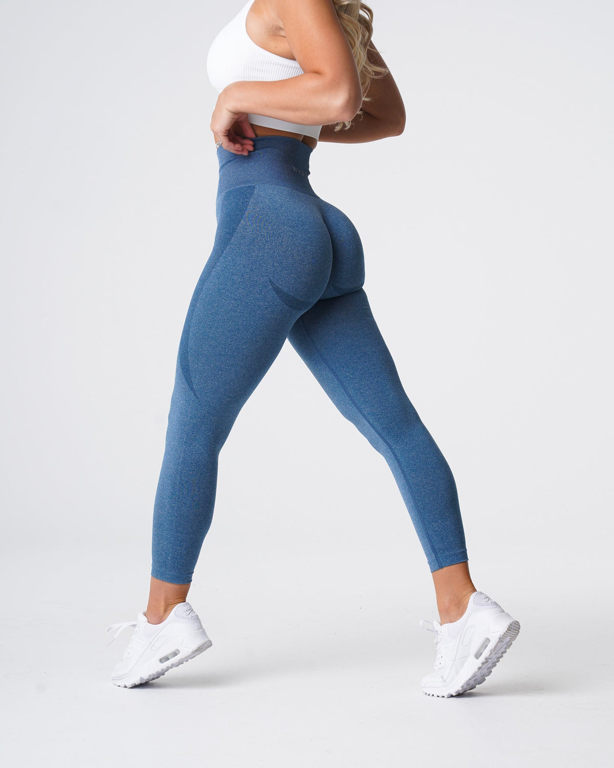 Women Slate Blue Contour Seamless Leggings - NVGTN