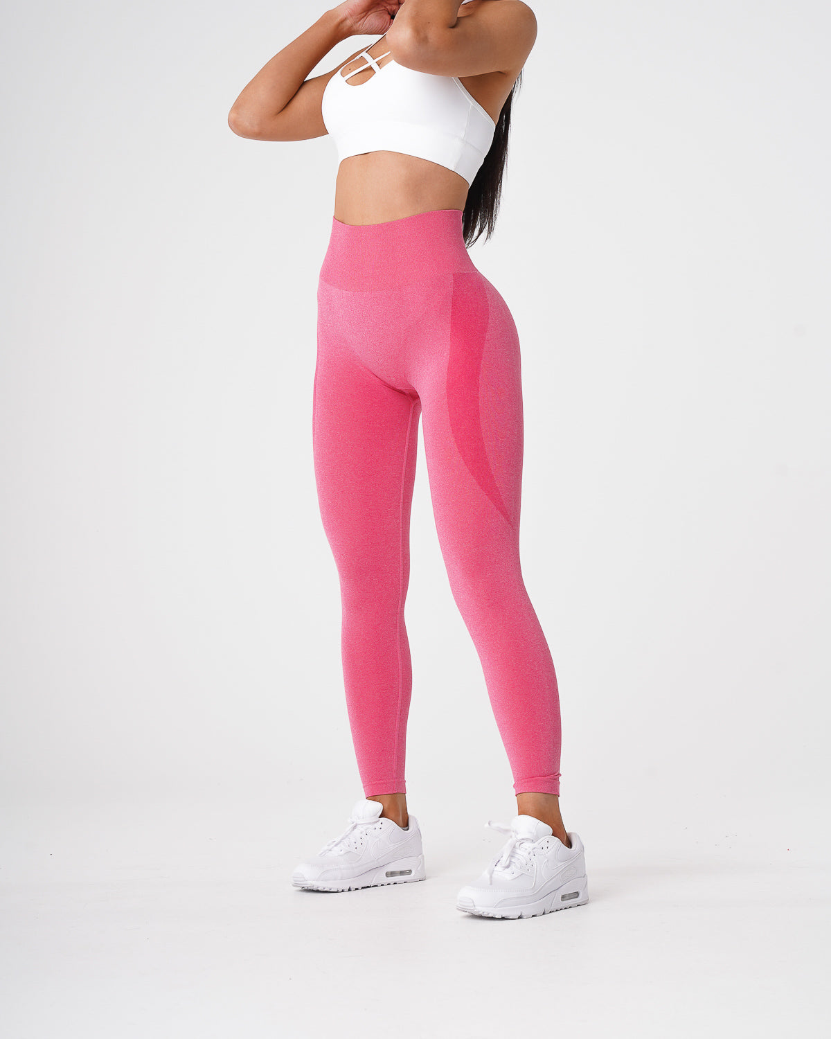 Women Hot Pink Contour Seamless Leggings - NVGTN