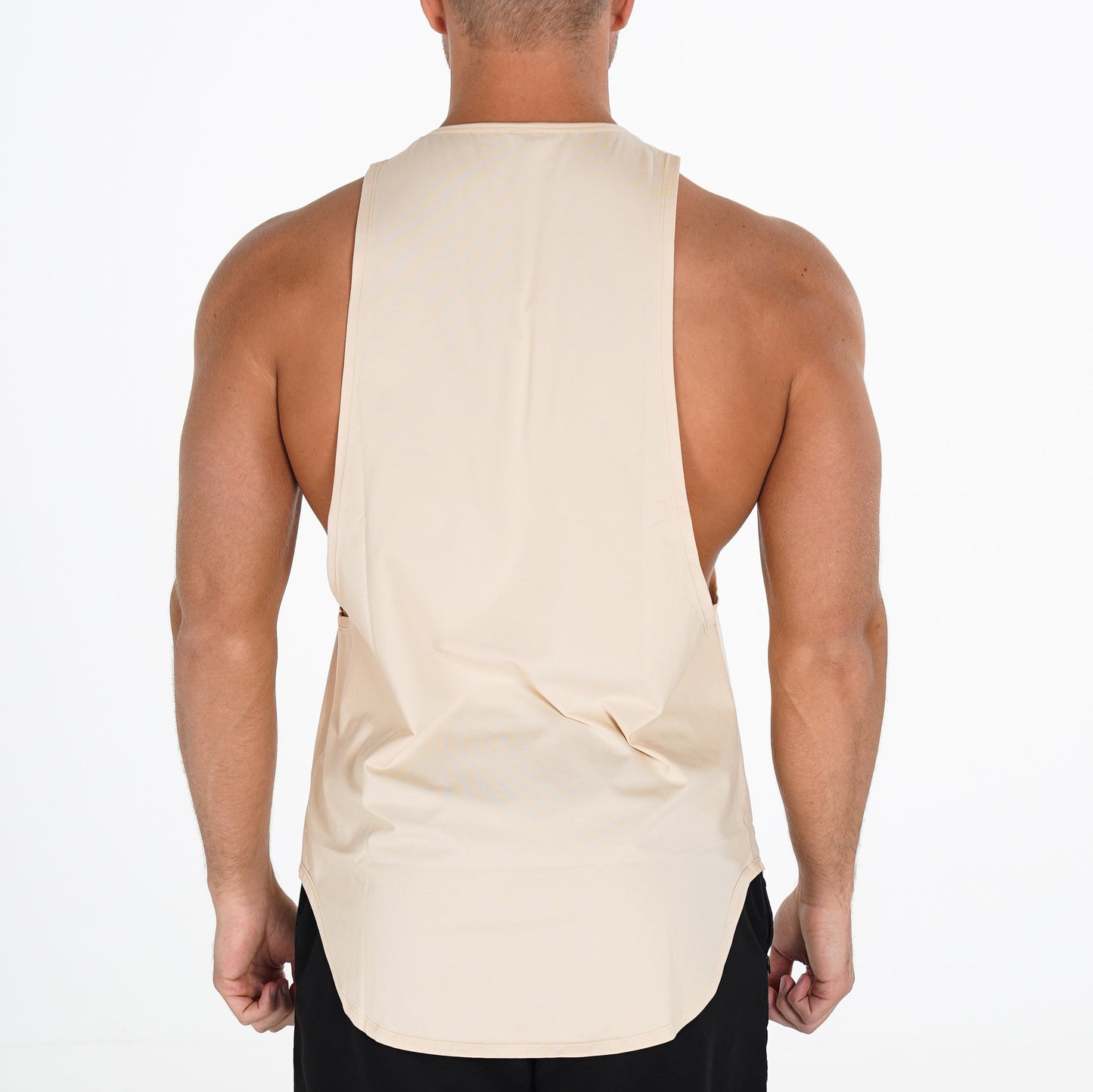 Men Beige Pulse Edge Tank - NVGTN