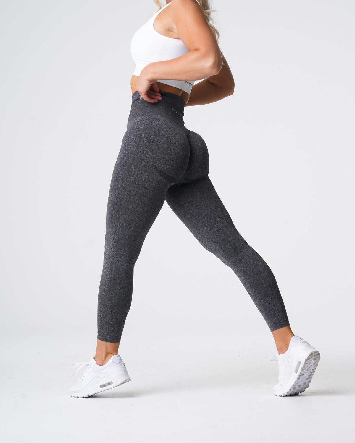 Women Black Speckled Curve Seamless Leggings - NVGTN