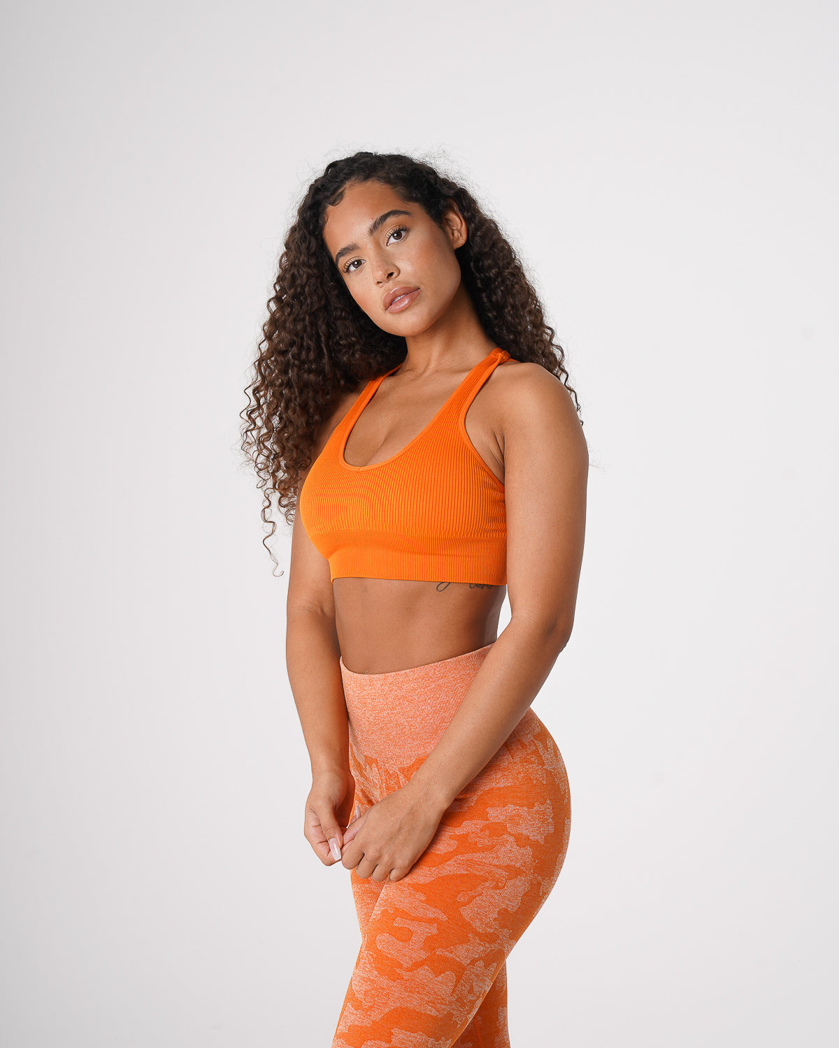 Women Burnt Orange Galaxy Ribbed Seamless Bra - NVGTN