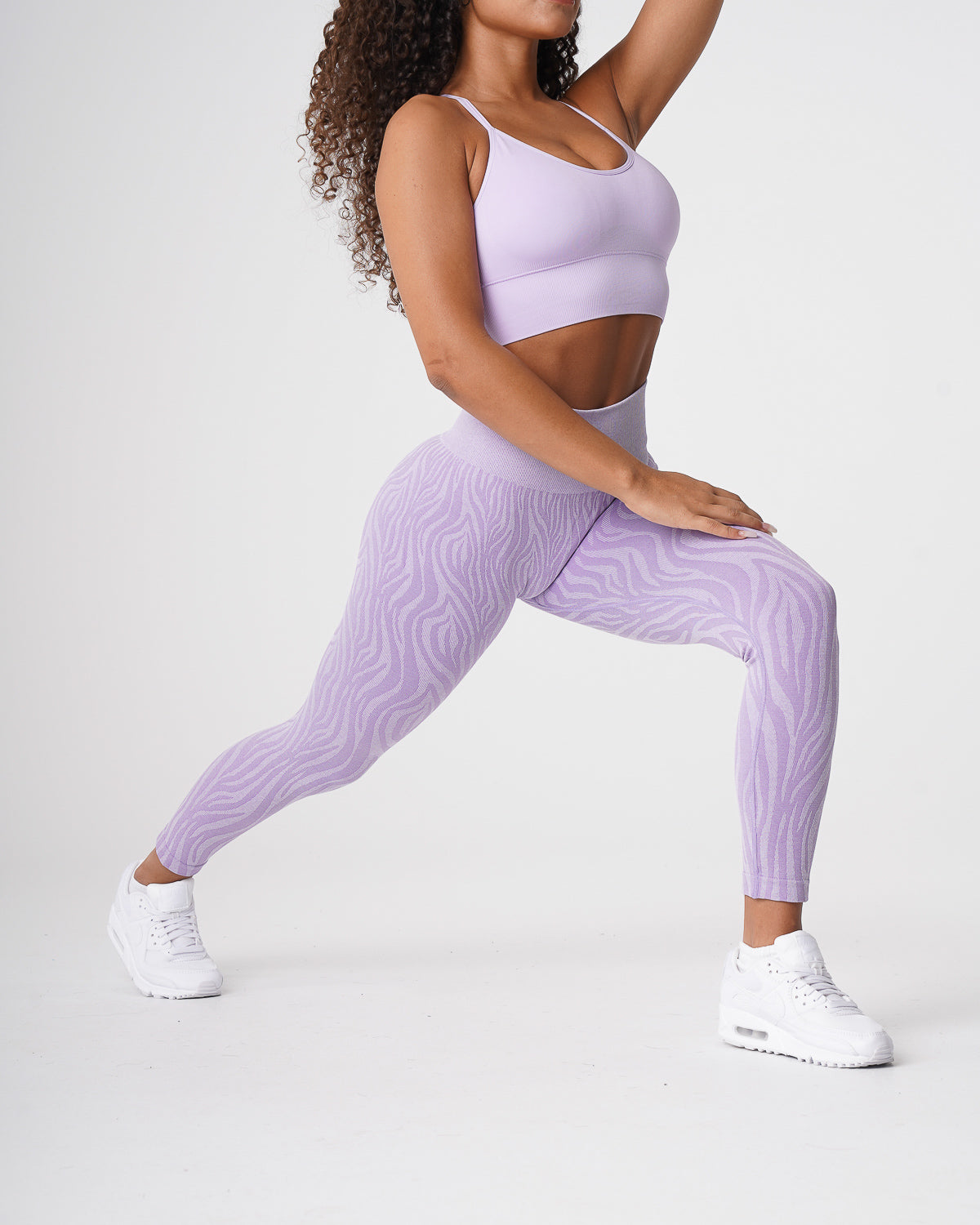 Women Lilac Zebra Seamless Leggings - NVGTN