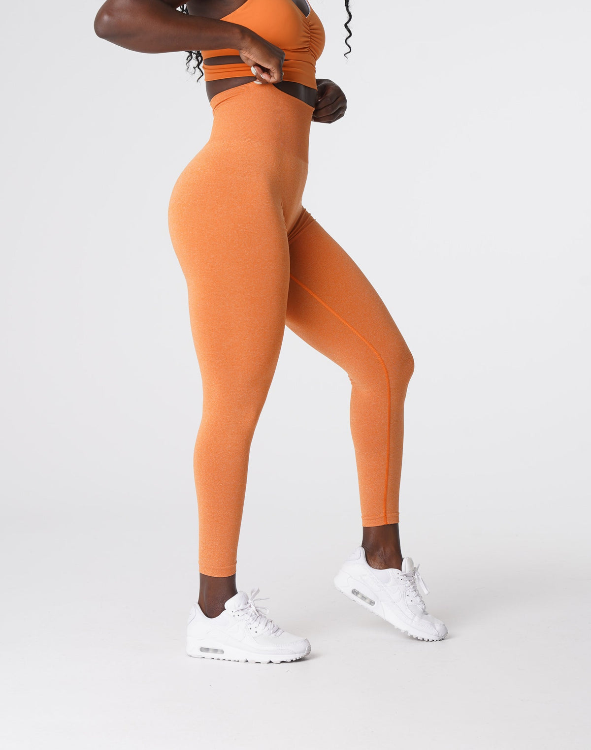 Women Burnt Orange NV Seamless Leggings - NVGTN