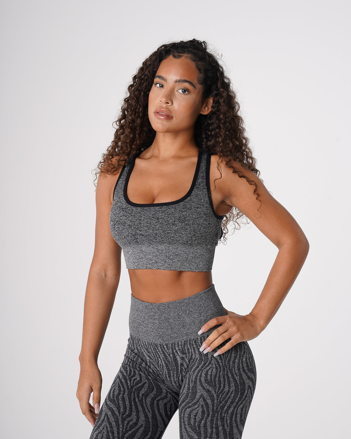 Women Black Speckled Zebra Eclipse Seamless Bra - NVGTN