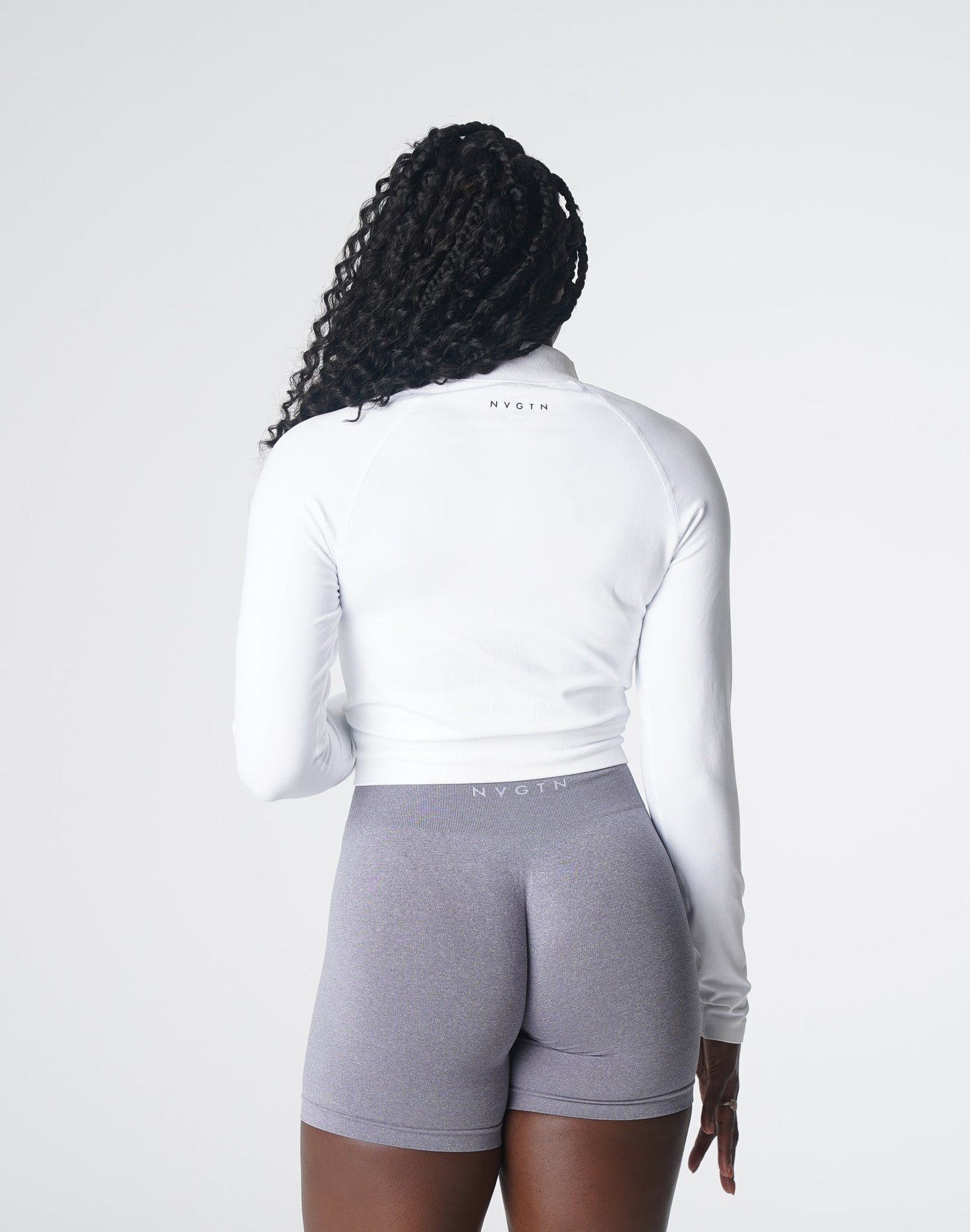 Women White Divine Seamless Zip Up - NVGTN