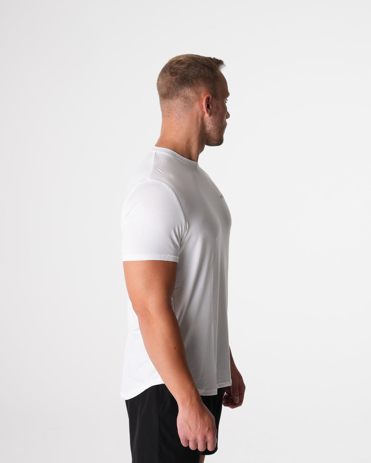 Men White Tech Fitted Tee - NVGTN
