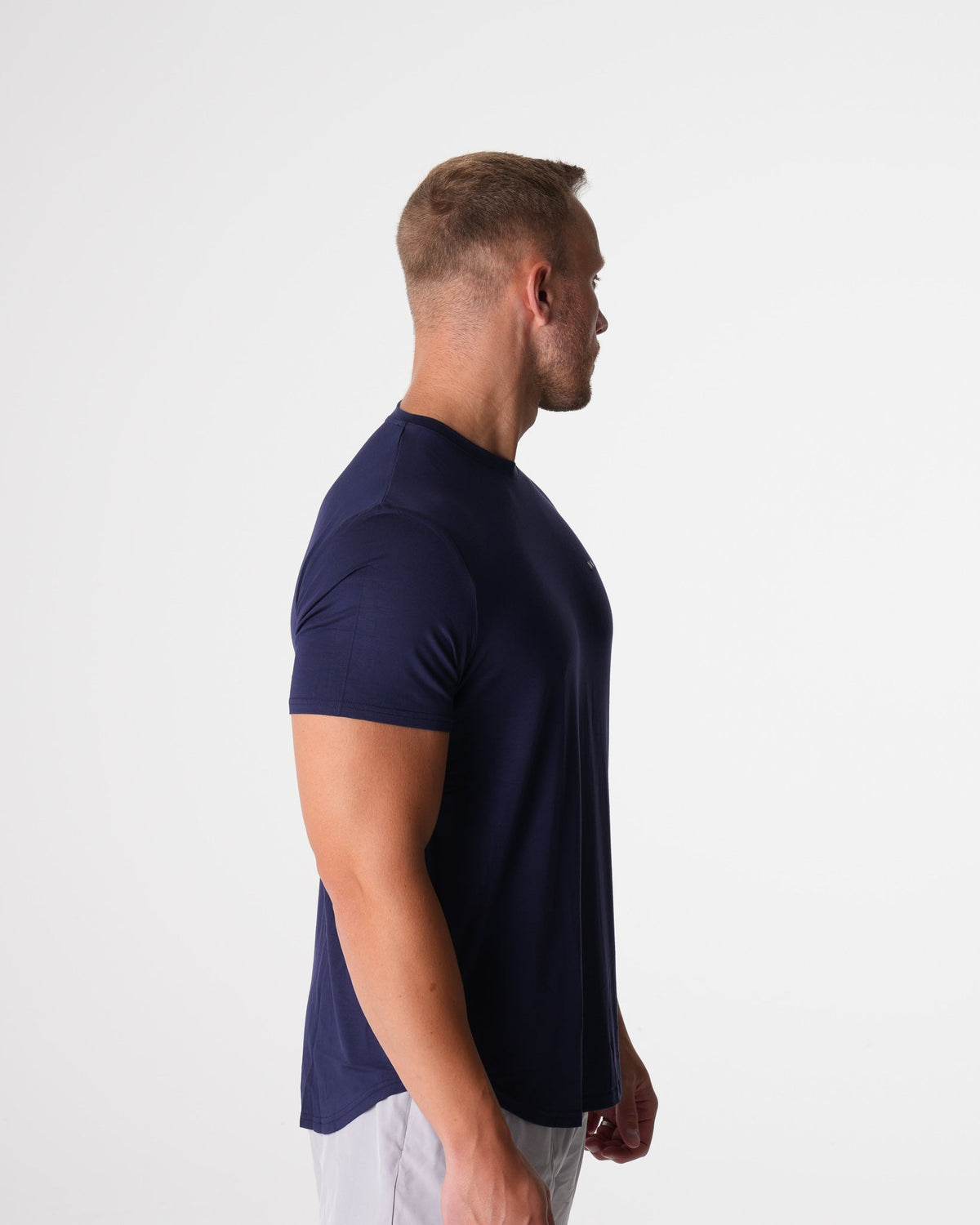 Men Navy Tech Fitted Tee - NVGTN