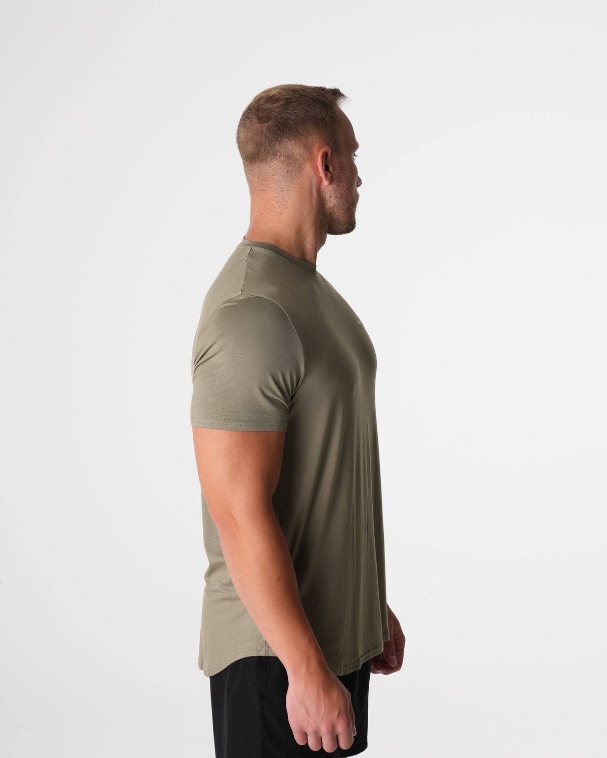 Men Sage Green Tech Fitted Tee - NVGTN