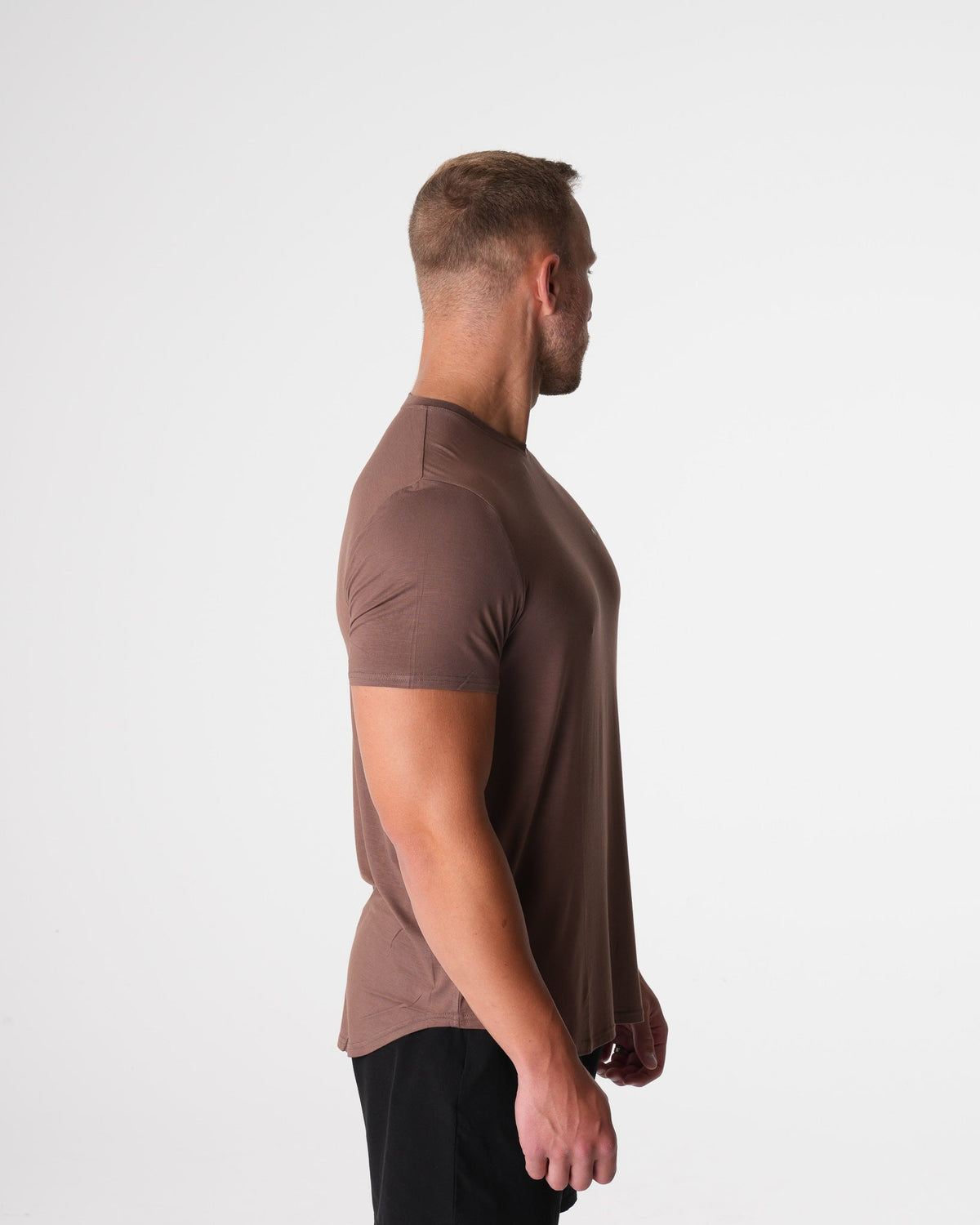 Men Mocha Tech Fitted Tee - NVGTN