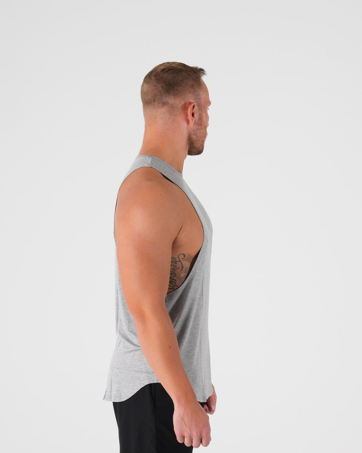 Men Grey Tech Edge Tank - NVGTN