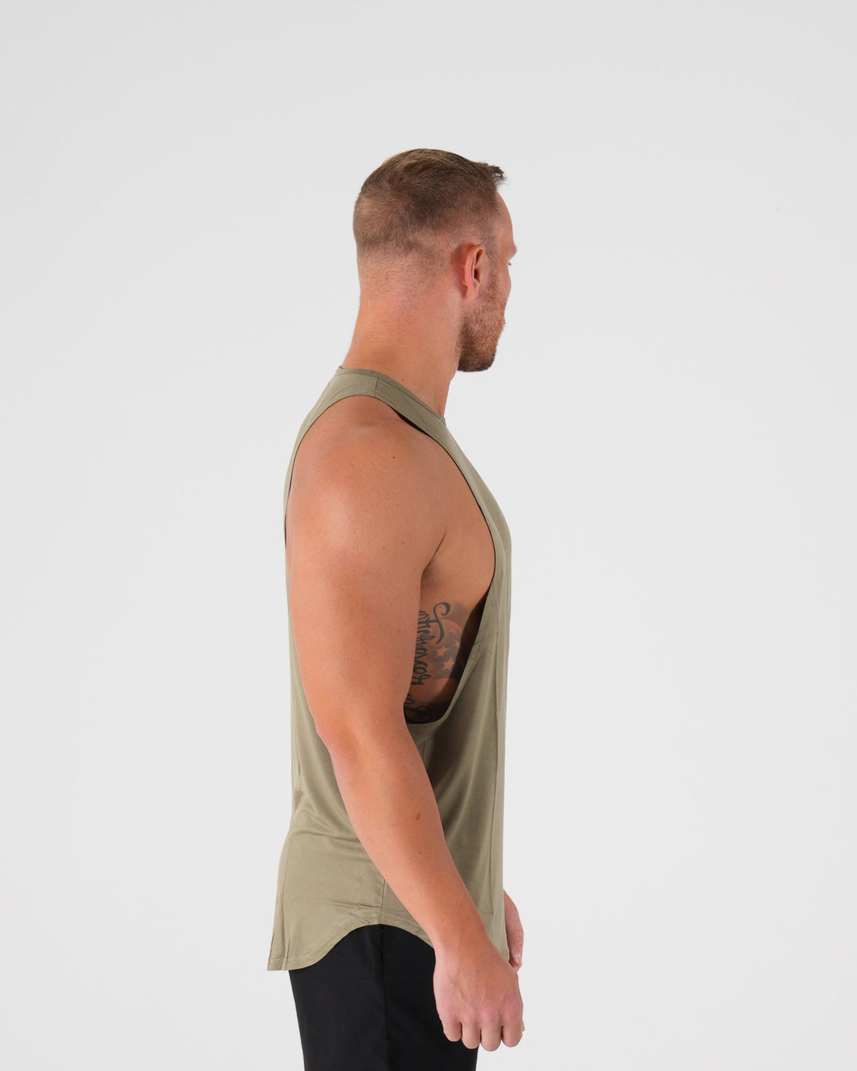 Men Sage Green Tech Edge Tank - NVGTN