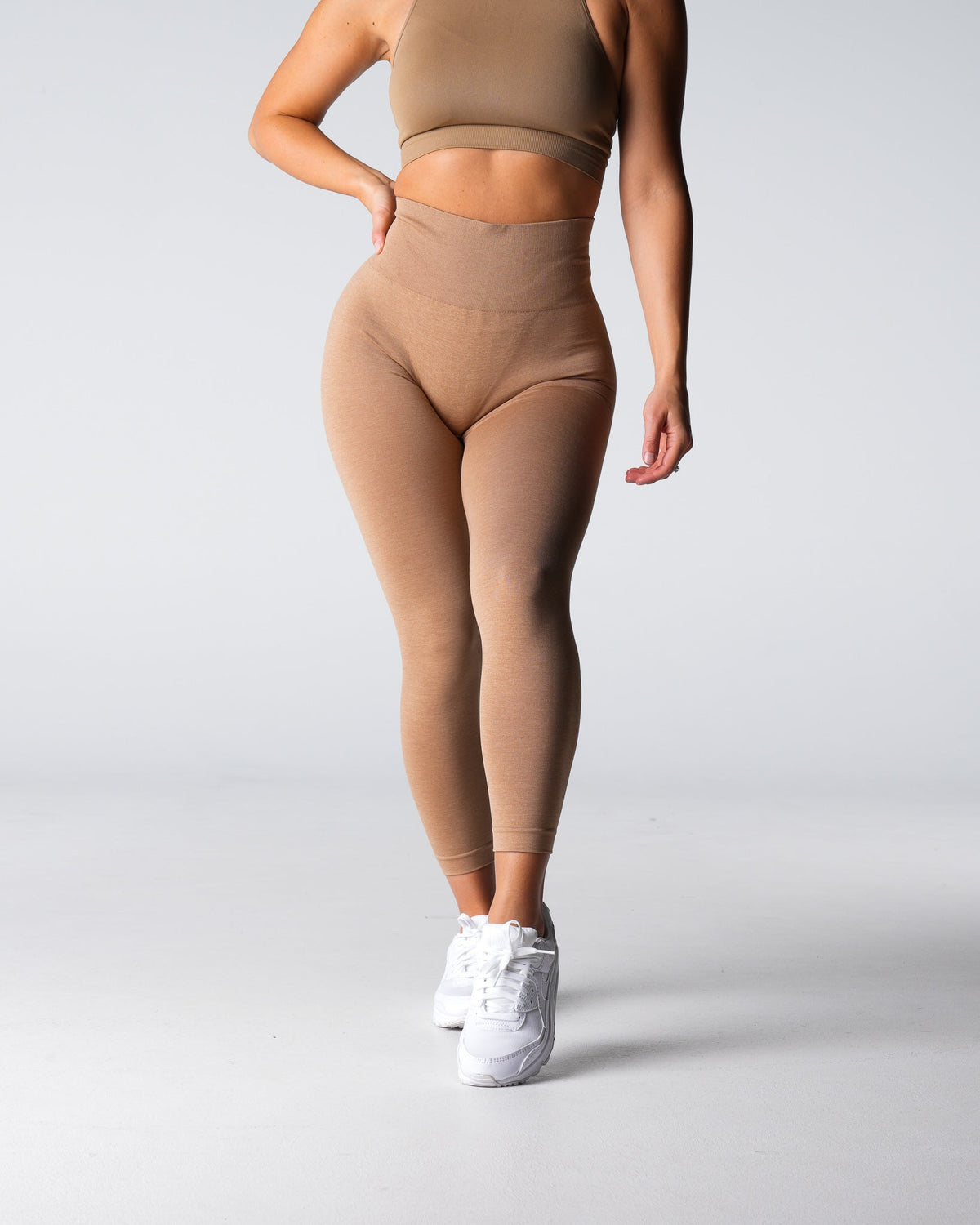 Women Beige Shape Seamless Leggings - NVGTN