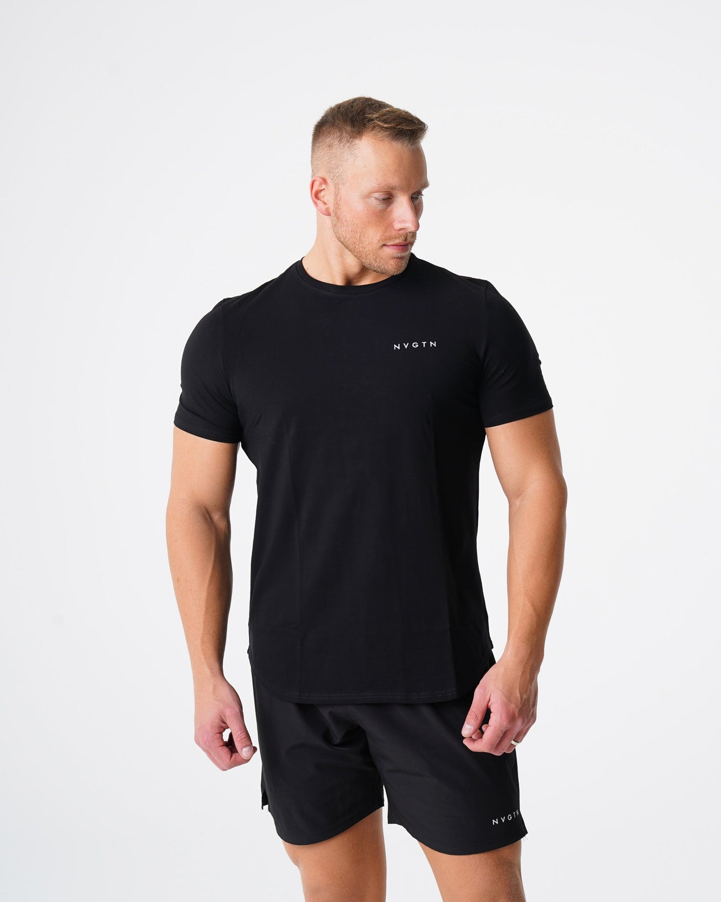 Men Black Pulse Fitted Tee - NVGTN