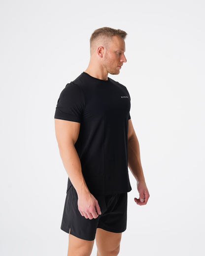 Men Black Pulse Fitted Tee - NVGTN