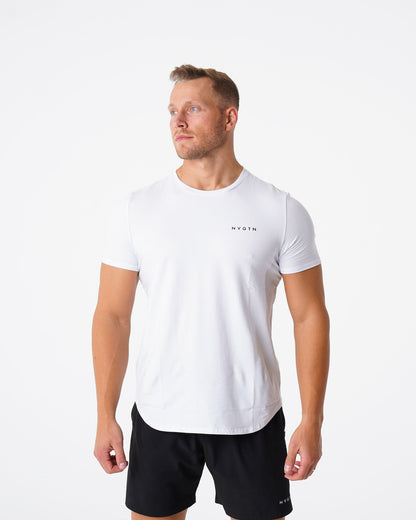 Men White Pulse Fitted Tee - NVGTN