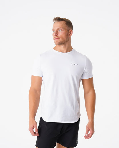 Men White Pulse Fitted Tee - NVGTN