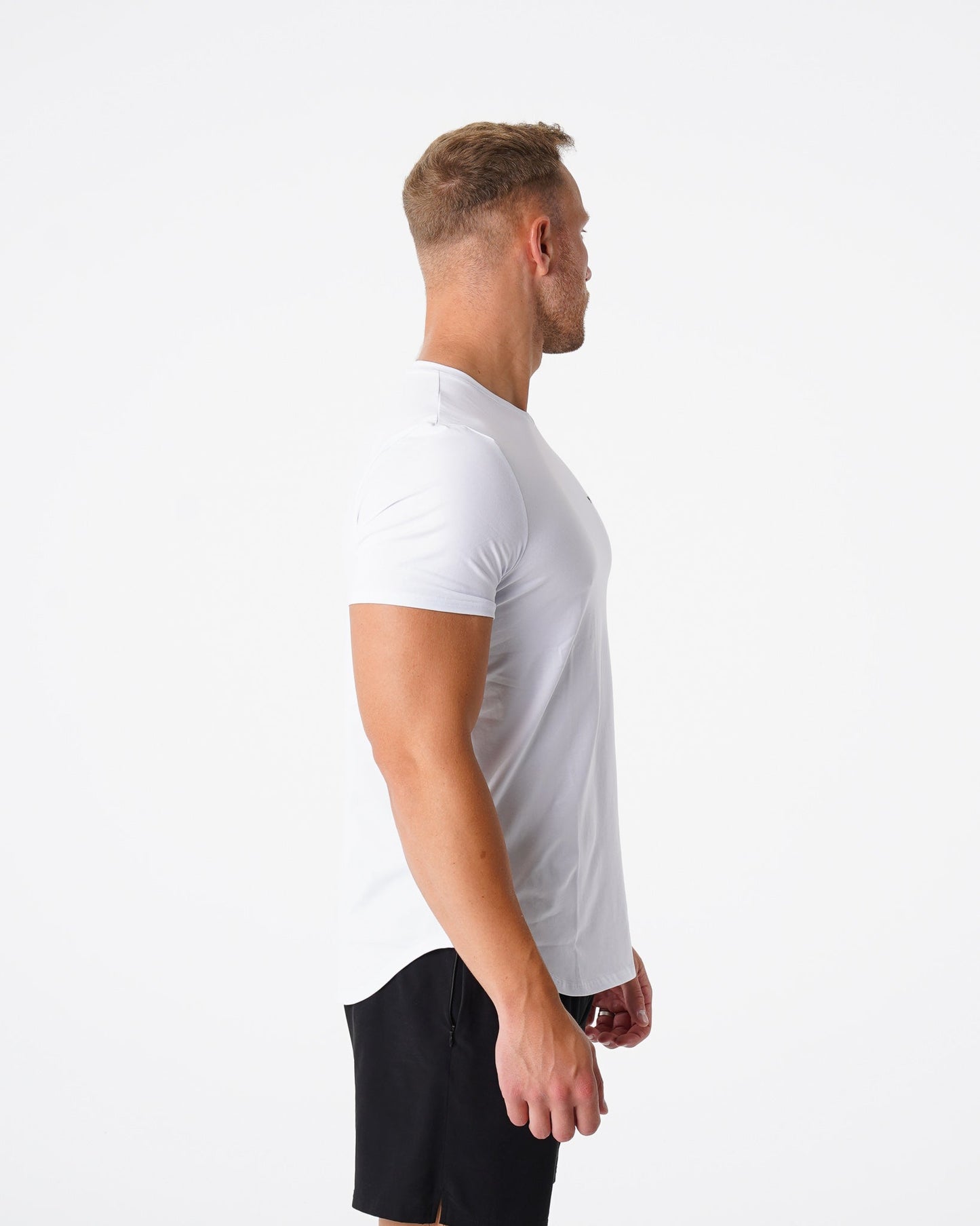 Men White Pulse Fitted Tee - NVGTN