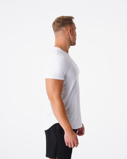 Men White Pulse Fitted Tee - NVGTN