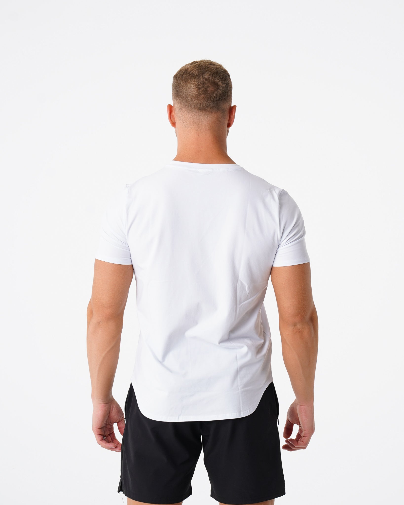 Men White Pulse Fitted Tee - NVGTN