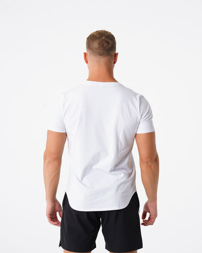 Men White Pulse Fitted Tee - NVGTN
