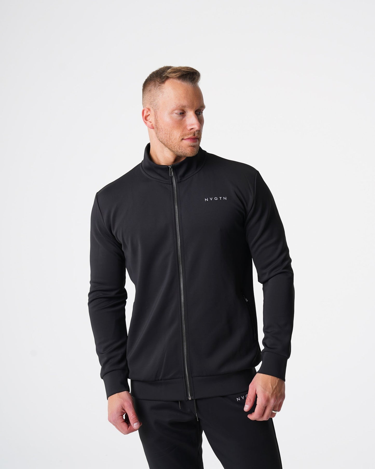 Men Black Track Jacket - NVGTN