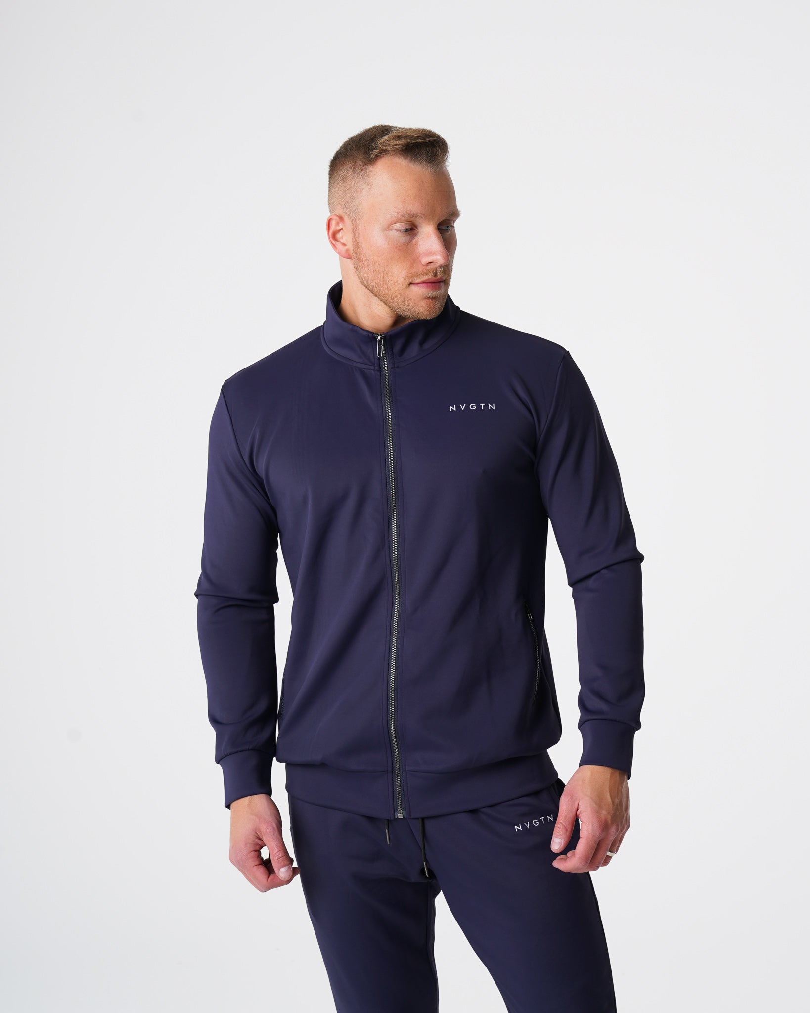 Men Navy Track Jacket - NVGTN