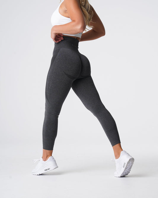 Women Black Speckled Contour Seamless Leggings - NVGTN