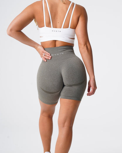 Women Khaki Green Biker Shorts - NVGTN