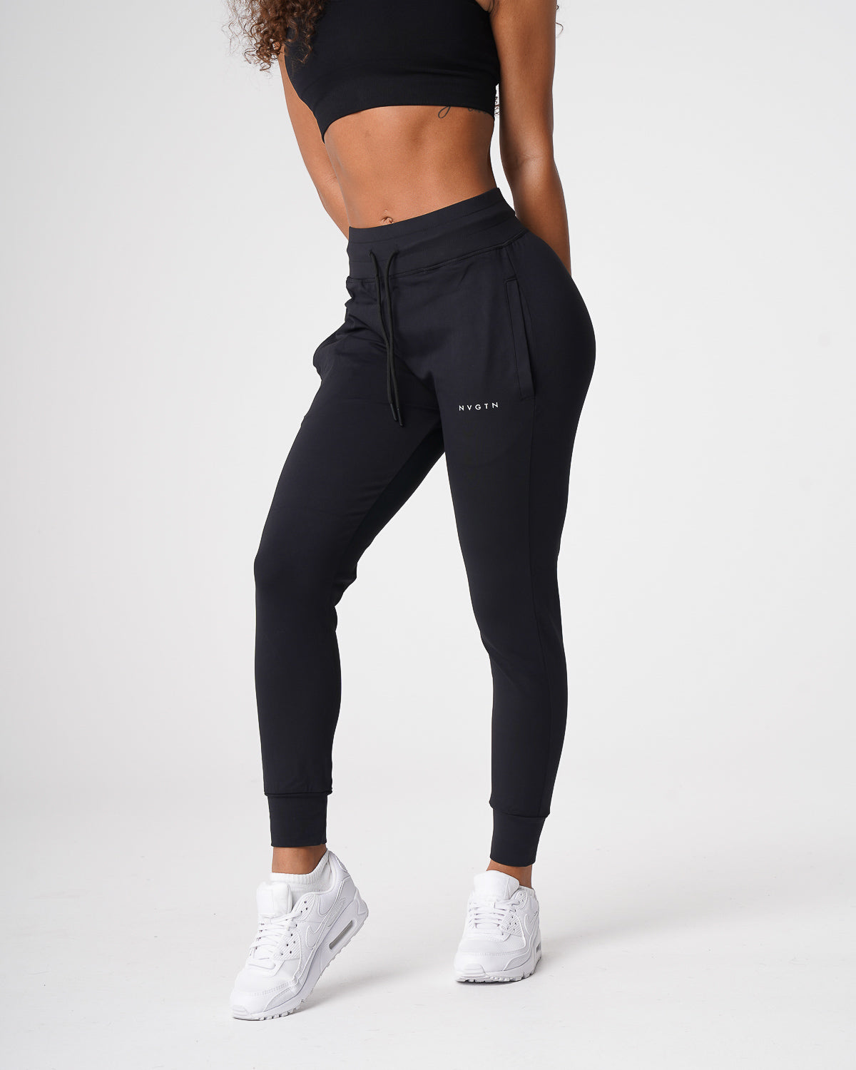 Women Jet Black Joggers - NVGTN