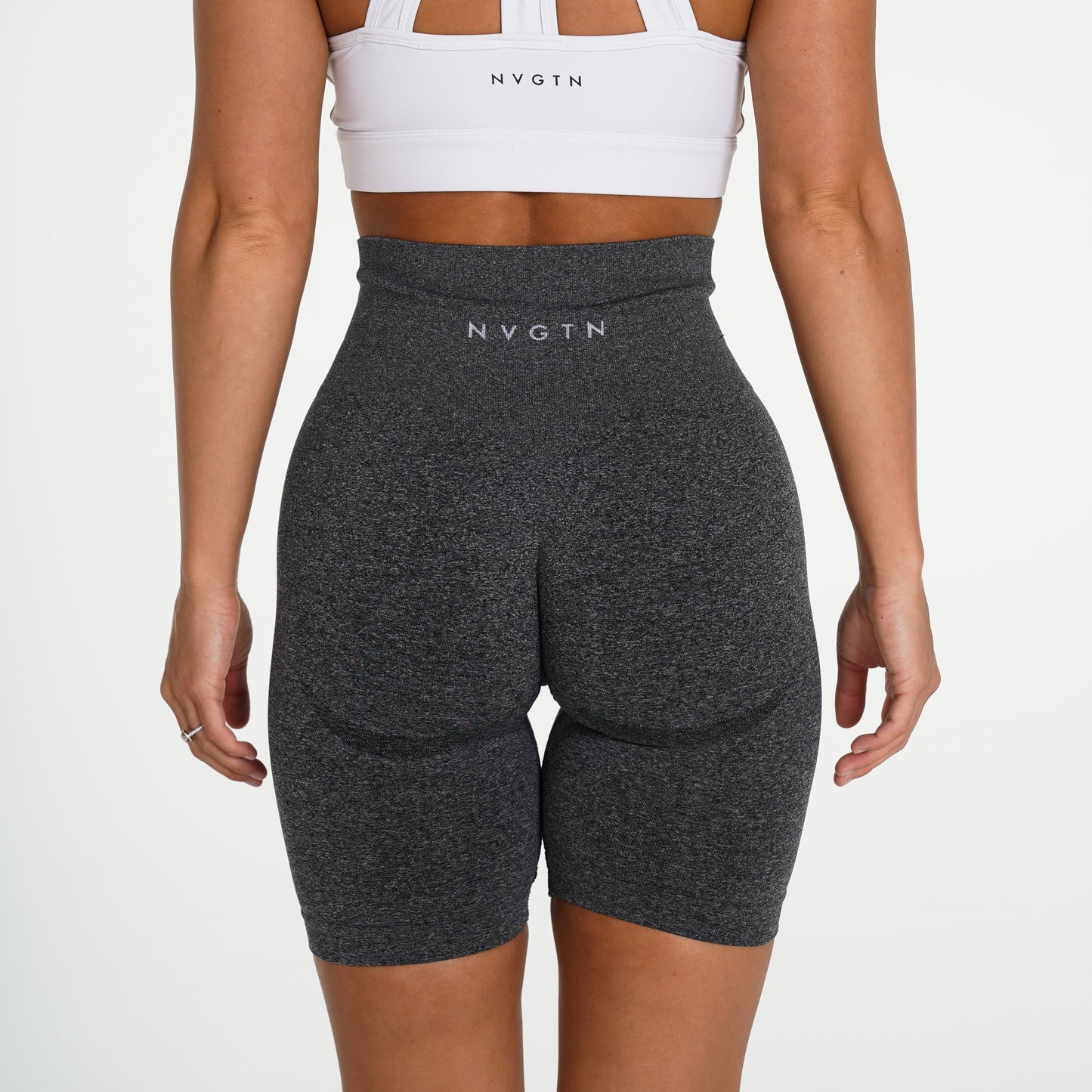 Women Black Speckled Biker Shorts - NVGTN