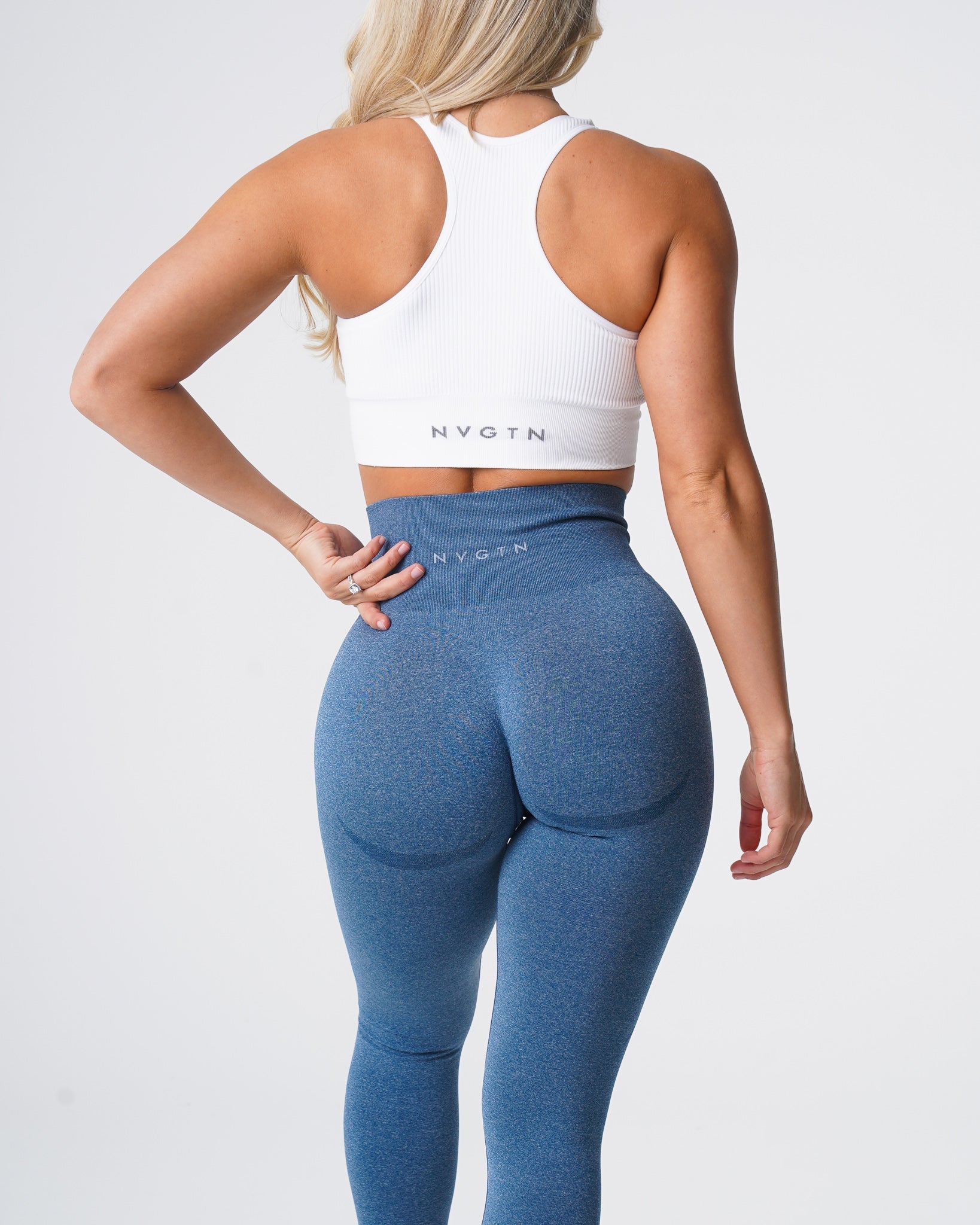 Women Slate Blue Contour Seamless Leggings - NVGTN