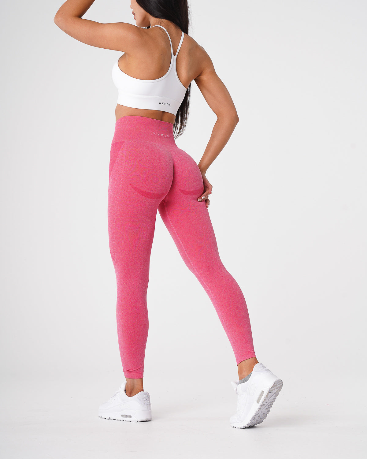 Women Hot Pink Contour Seamless Leggings - NVGTN