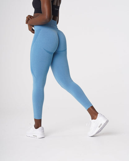 Women Sky Blue Contour Seamless Leggings - NVGTN