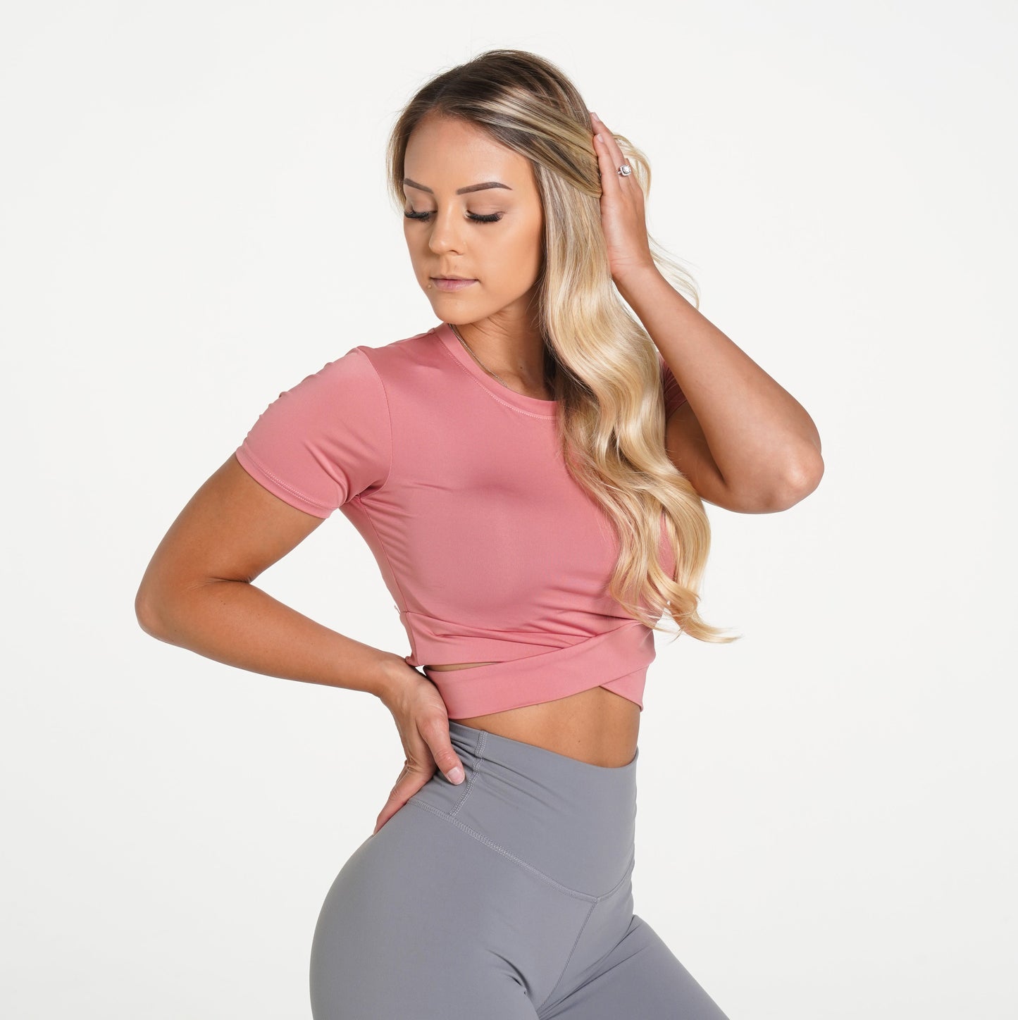 Women Dusty Rose Crossbody Tee - NVGTN