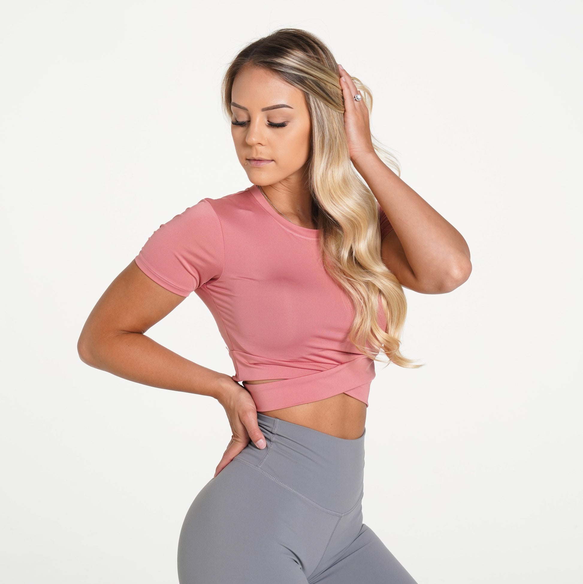 Women Dusty Rose Crossbody Tee - NVGTN