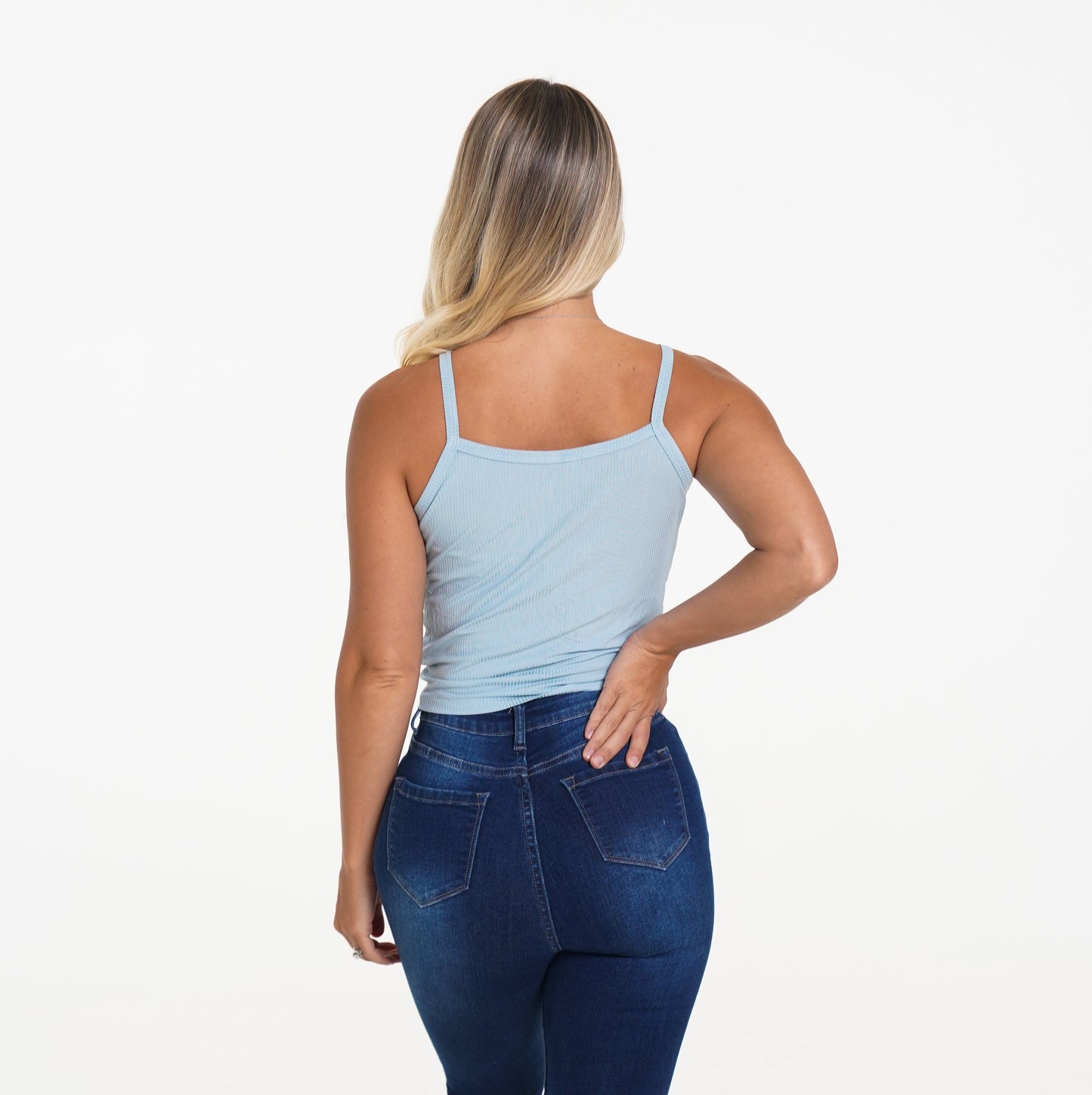 Women Light Blue Tie It Up Tank - NVGTN