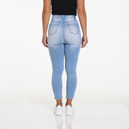 Women Navishape Light Wash Ripped Jeans - NVGTN