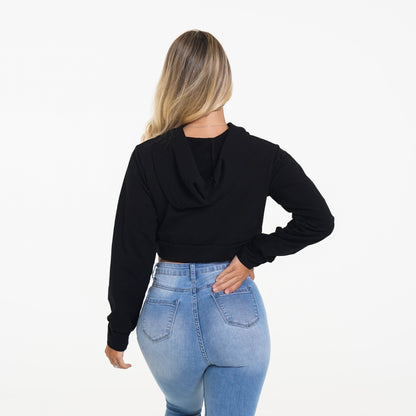 Women Black Kick Back Hoodie - NVGTN