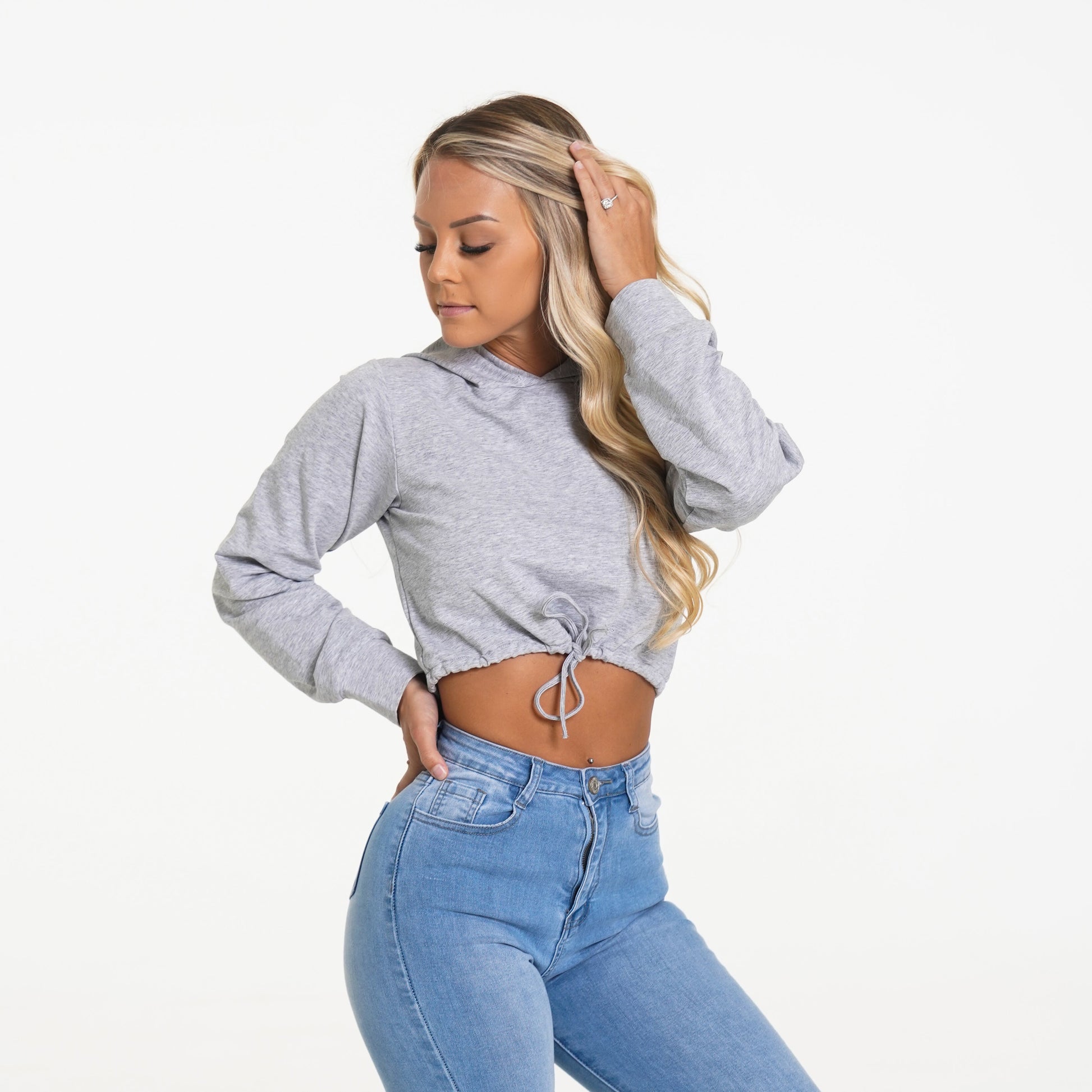 Women Light Grey Two Way Hoodie - NVGTN