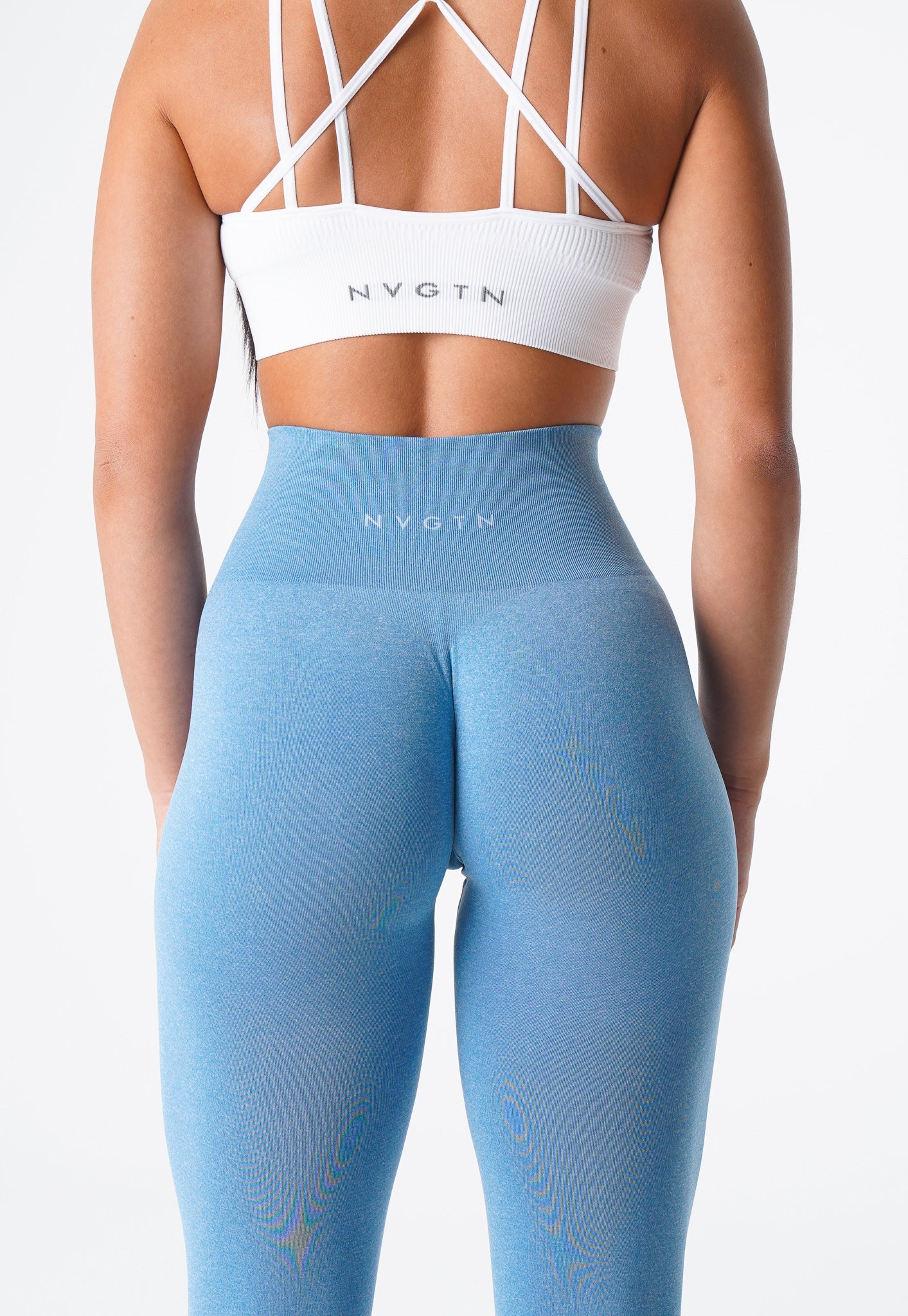Women Sky Blue NV Seamless Leggings - NVGTN
