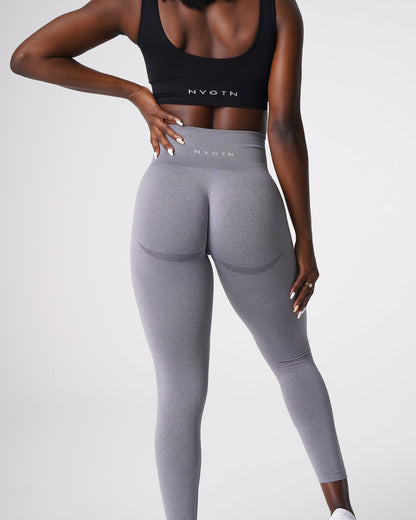 Women Grey Curve Seamless Leggings - NVGTN