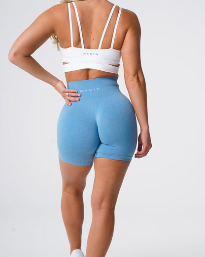 Women Sky Blue Pro Seamless Shorts - NVGTN
