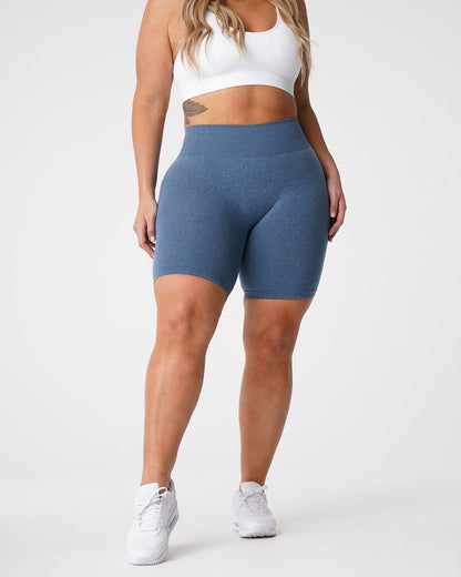 Women Slate Blue Pro Seamless Shorts - NVGTN