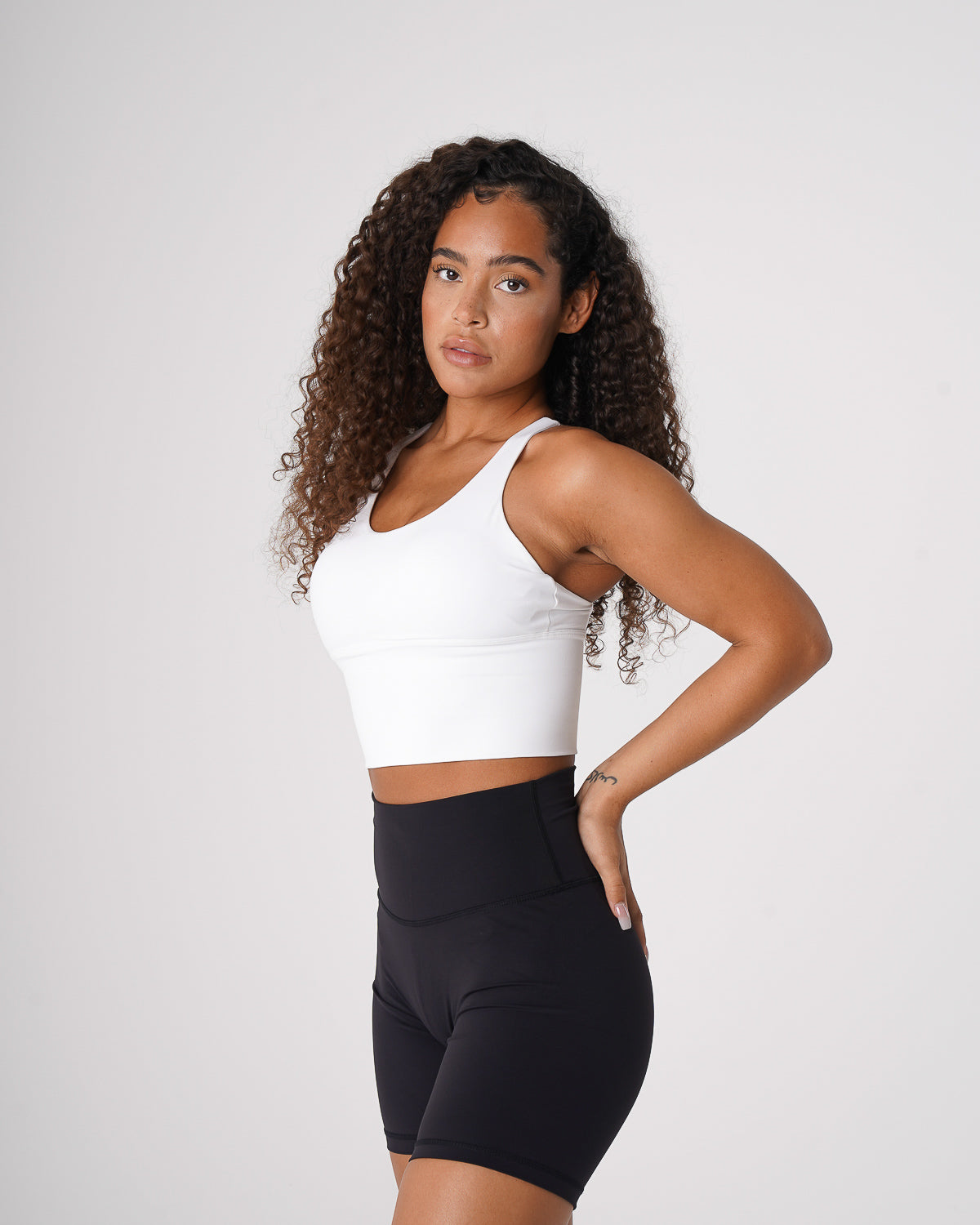 Women White Matrix Bra Top - NVGTN