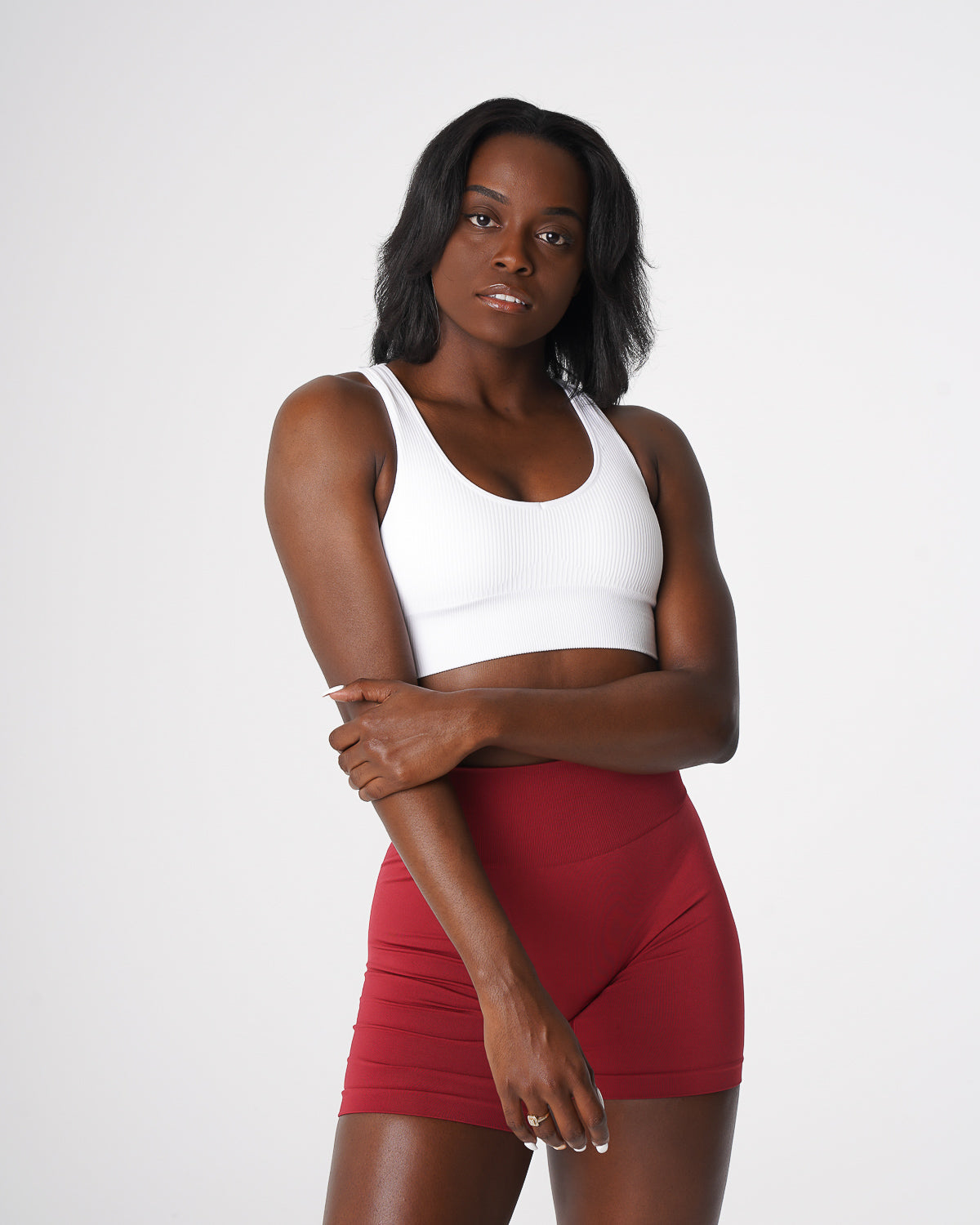 Women White Galaxy Ribbed Seamless Bra - NVGTN