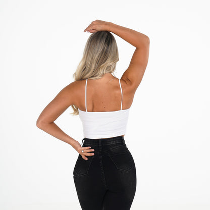 Women White Night Out Crop Top - NVGTN