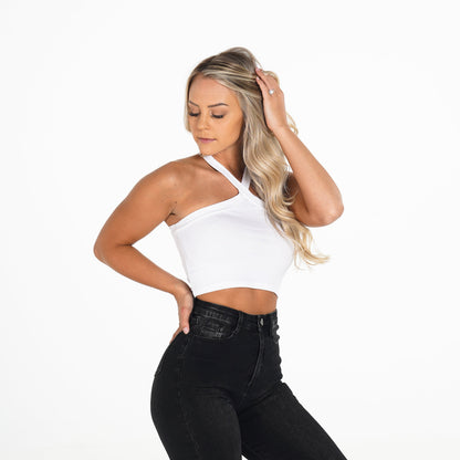 Women White First Date Crop - NVGTN